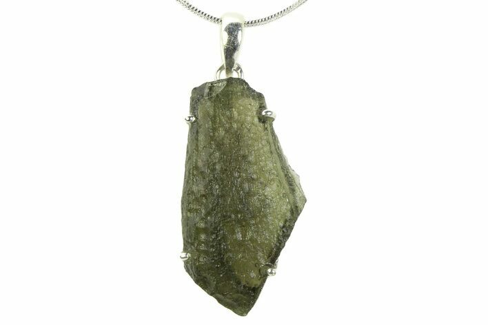 Green Moldavite Tektite Pendant ( g) - Czech Republic #359323